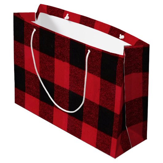 12,5 lx4wx9h Grote Gift Bag Red Buffalo Plays Blac Groot Cadeauzakje (Achterkant Gekanteld)