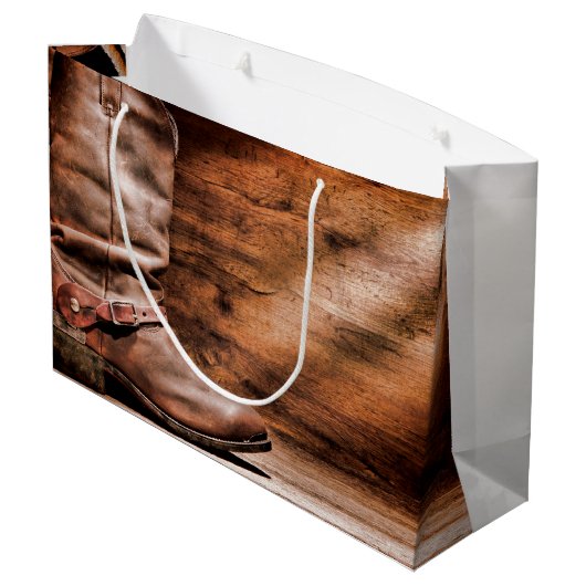 12.5lx4wx9h Grand sac cadeau Botte de cowboy Grang (Dos Angle)