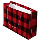 12,5lx4wx9h Grand sac cadeau Rouge Buffalo plaqué
