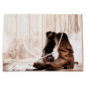 12.5lx4wx9h Grosse bottes en sac cadeau pays rusti (Devant)