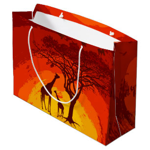12.5lx4wx9h grote geschenktasAfrican Safari Giraff Groot Cadeauzakje