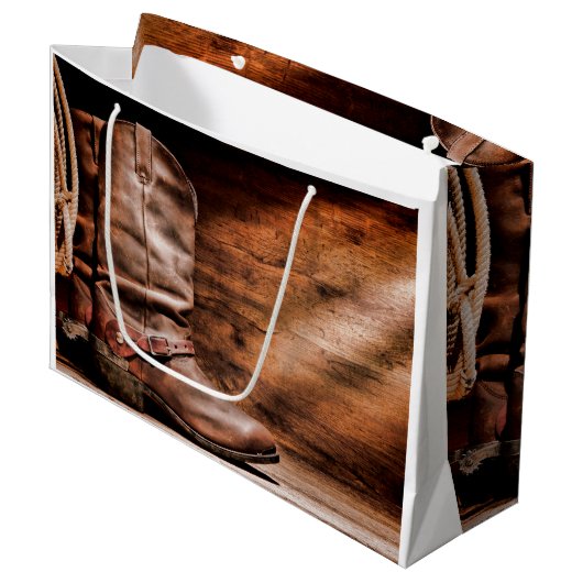 12.5lx4wx9h grote geschenkzak Cowboy laarzen schuu Groot Cadeauzakje (Voorkant Gekanteld)