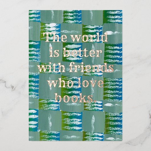 12.7cm x 17.8cm Folie Groeten Kaart Book Lovers (Voorkant)