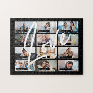 12 aangepaste fotocollage-scherm LOVE-typografie Legpuzzel
