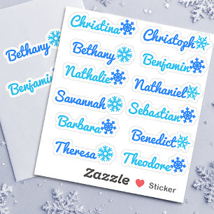 12 Aangepaste gastenlijst Namen Ice Crystals Snowf Sticker