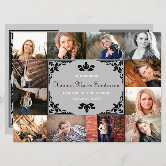 12 Aankondiging van het Afstuderen van Foto's Coll (Voorkant / Achterkant)