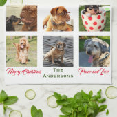 12 Afbeelding Familiefoto ✨ Collage Custom Theedoek (Gevouwen)