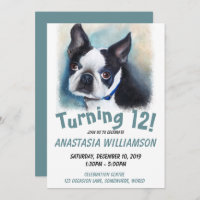 12 ans de Invitation de Boston Terrier