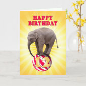 12 ans, une carte d'anniversaire d'éléphants heure (Fleur jaune)