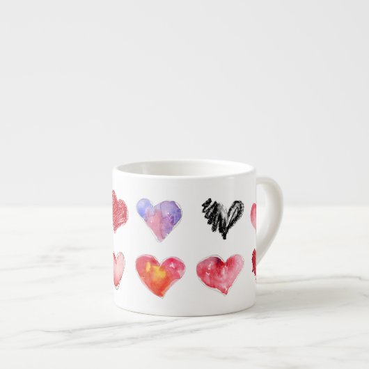 12 Artsy-4 Coeurs d'Amour Espresso Mug (Devant droit)