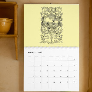 12 Barok Rococo 18de-eeuwse cartouches Kalender