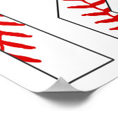 #12 Baseball Laces Baseball Jersey Nummer 12 12th Poster (Hoek)