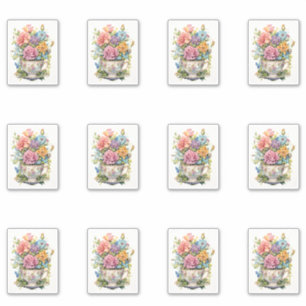12 Beker van Bloemen Sticker