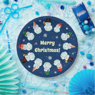 12 Bord voor partying Snowmen Paper