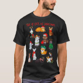 12 Cats Of Christmas Funny Holiday Xmas Cat Lover T-shirt (Voorkant)