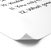 12 choses à retenir - Poster de motivation (Coin)