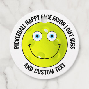 12 Custom Pickleball BLUE EYES Happy Face Gift Bedankjes Labels