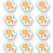 12 Cute Mini Tiger Stickers (Voorkant)