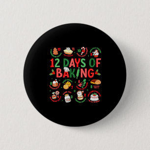 12 dagen bakker kerst koken chef bakken ronde button 5,7 cm