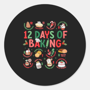 12 dagen bakker kerst koken chef bakken ronde sticker