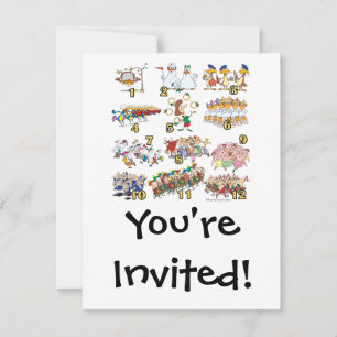 12 dagen cartoon kerstliedje kaart