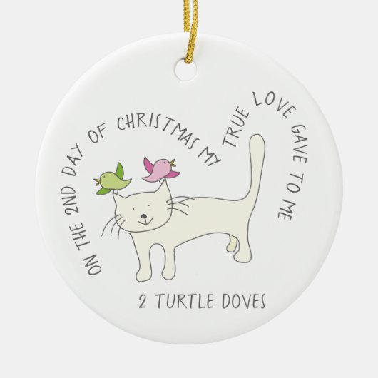 12 dagen catmas 2 schildpadden Kat foto Keramisch Ornament (Voorkant)
