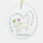 12 dagen catmas 2 schildpadden Kat foto Keramisch Ornament (Links)