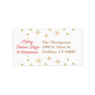 12 DAGEN CHRISTMAS / kerstlabels Etiket