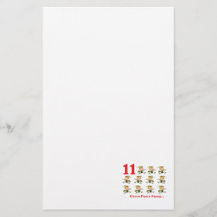 12 dagen elf pijpers die fluiten briefpapier
