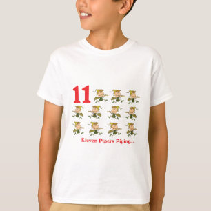 12 dagen elf pijpers die fluiten t-shirt