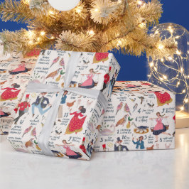12 dagen kerst ecru cadeaupapier