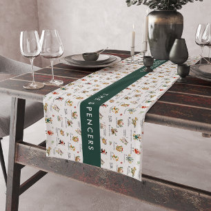 12 dagen kerst monogram korte tafelloper