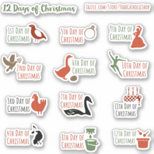12 dagen Kerst stickers voor het publicatieblad