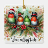 12 dagen Kerst Vier roepende vogels Keramisch Ornament (Achterkant)