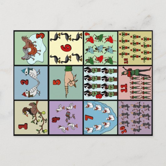 12 dagen kerstBriefkaart Briefkaart (Voorkant)