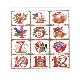 12 dagen kerstcadeautjes afdrukken notitieblok