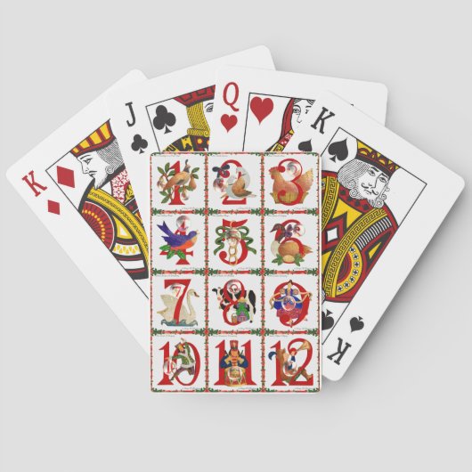 12 dagen kerstcadeautjes afdrukken pokerkaarten (Achterkant)