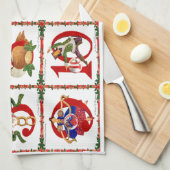 12 dagen kerstcadeautjes afdrukken theedoek (Quarter Fold)