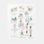 12 dagen kerstfeestdag fleece deken (Voorkant)