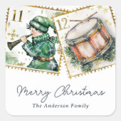 12 dagen kerstfeestdag vierkante sticker (Voorkant)