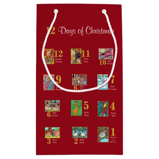 12 dagen kerstkalveren en typografie klein cadeauzakje (Achterkant)