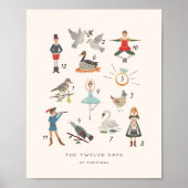 12 dagen kerstkunst afdrukken poster (Voorkant)