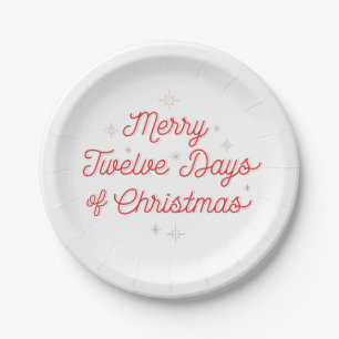 12 dagen kerstmis 7-inch Borden papier Papieren Bordje