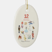 12 DAGEN KERSTMIS KERAMISCH ORNAMENT (Rechts)