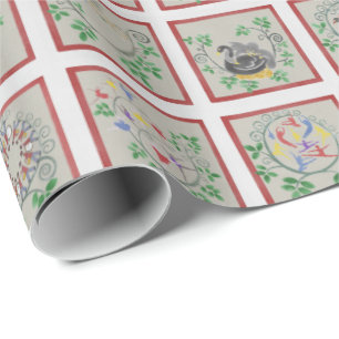 12 dagen kerstpapier cadeaupapier