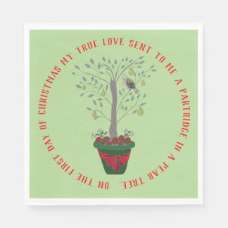 12 dagen kerstpatrijs in een perenboom servet