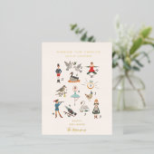 12 dagen kerstvakantiefoto-Briefkaart met kerstmis Folie Feestdagen Briefkaart (Staand Voorkant)