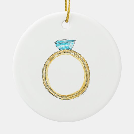 12 dagen kerstversiering - vijf gouden rondingen keramisch ornament (Voorkant)