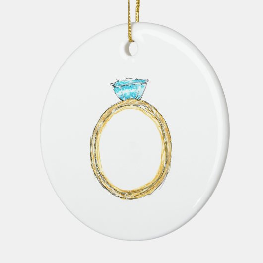 12 dagen kerstversiering - vijf gouden rondingen keramisch ornament (Links)