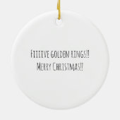 12 dagen kerstversiering - vijf gouden rondingen keramisch ornament (Achterkant)